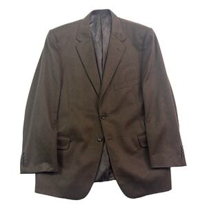 vtg H Freeman 46R Blazer Jacket 100% Cashmere Sport Suit Coat Brown Bespoke